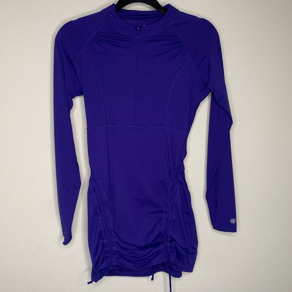 Athleta Tidal Ruched Rash Guard Cover Up Purple Size Small - Picture 6 of 9